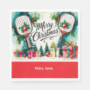 Pickleball Christmas themed Napkin