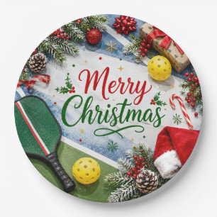 Pickleball Christmas themed  Paper Plate