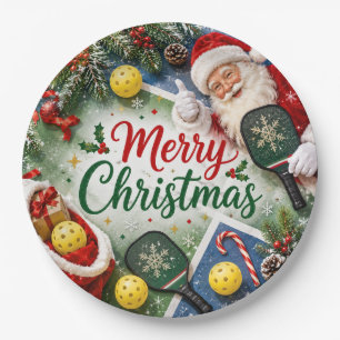 Pickleball Christmas themed  Paper Plate