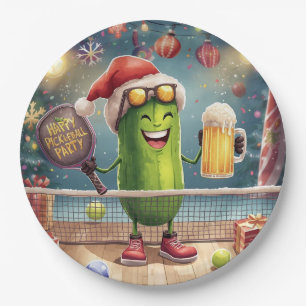 Pickleball Christmas themed Paper Plate