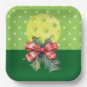 Pickleball Christmas themed Paper Plate