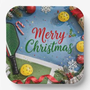 Pickleball Christmas themed  Paper Plate