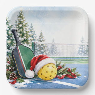 Pickleball Christmas themed  Paper Plate