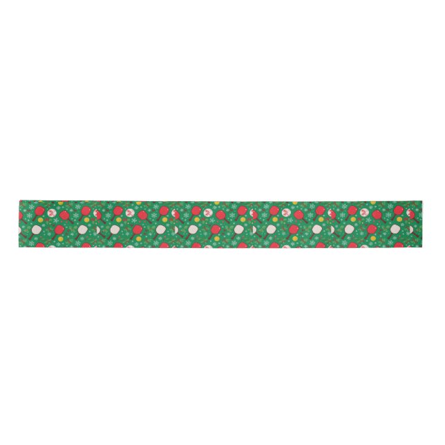 Pickleball  Christmas themed Satin Ribbon (Front)