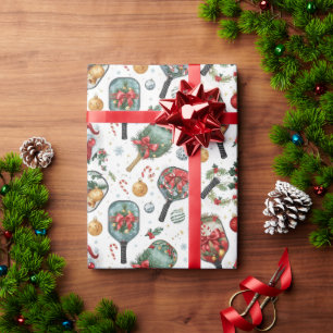 Pickleball Christmas themed with Paddle  Wrapping Paper