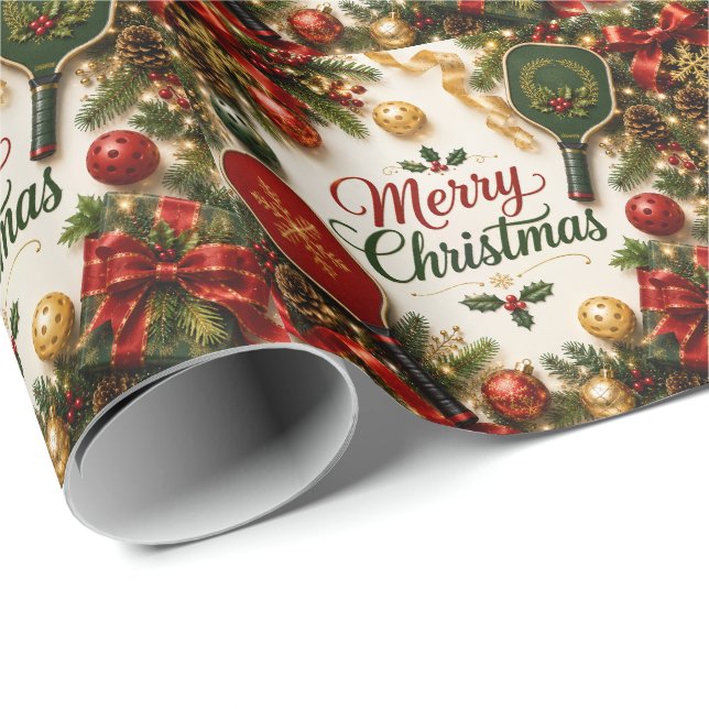 Pickleball  Christmas themed Wrapping Paper (Roll Corner)