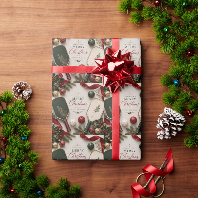 Pickleball  Christmas themed Wrapping Paper (Holiday Gift)