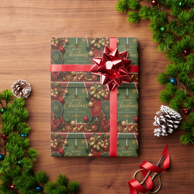 Pickleball  Christmas themed Wrapping Paper (Holiday Gift)