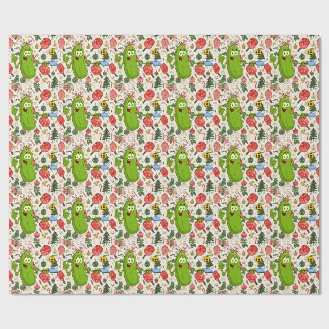 Pickleball  Christmas themed Wrapping Paper (Flat)