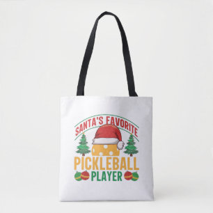 Pickleball Christmas Tote Bag