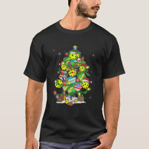 Pickleball Christmas Tree Santa Pickleball Ornamen T-Shirt