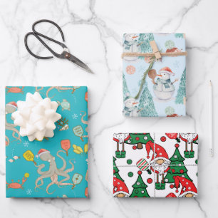 Pickleball Christmas  Wrapping Paper Sheets