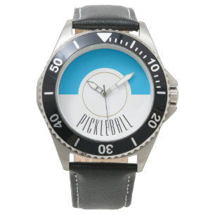 PICKLEBALL Circular Sky Blue White Colour Block Watch