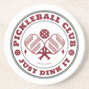 Pickleball Club Just Dink It Vintage Coaster