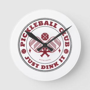 Pickleball Club Just Dink It Vintage  Round Clock