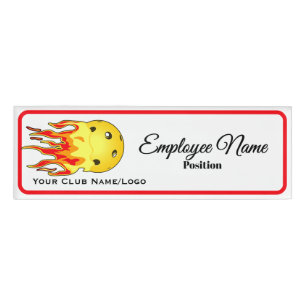 Pickleball Club Personalized Logo Employee Name Tag