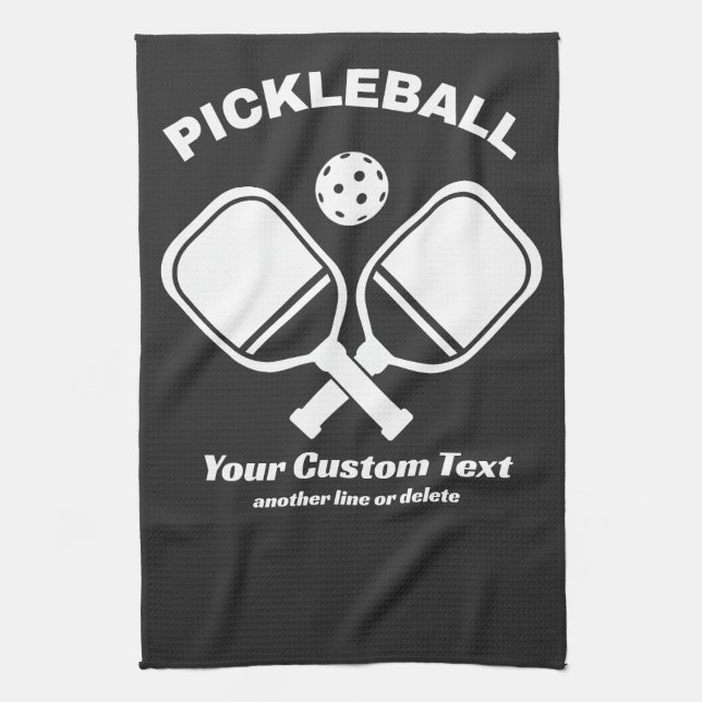 Pickleball Club Pickleball Paddle & Ball Custom Tea Towel (Vertical)