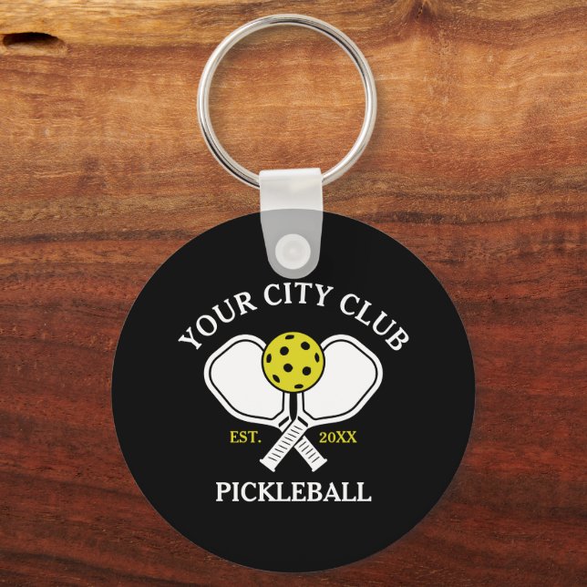  Pickleball Club Team & Custom Pickleball Player Key Ring (Front)