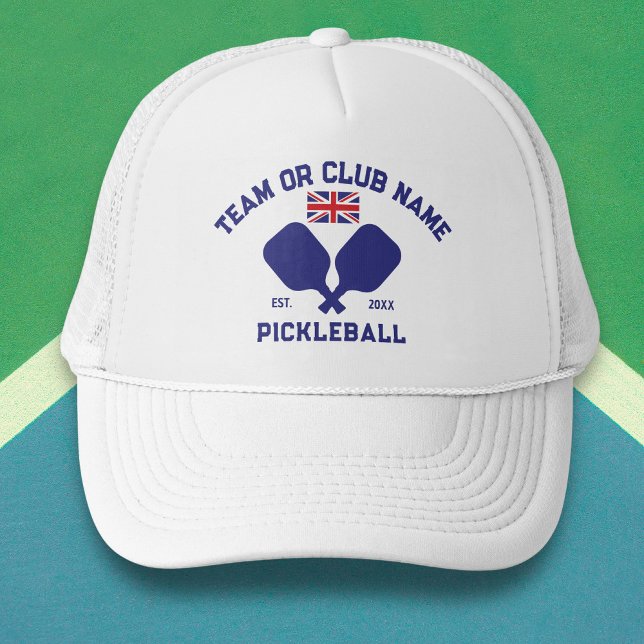 Pickleball Club Team UK United Kingdom Flag Custom Trucker Hat (Creator Uploaded)