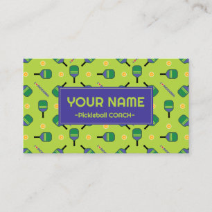 Pickleball Coach - I love pickleball fresh green Business Card