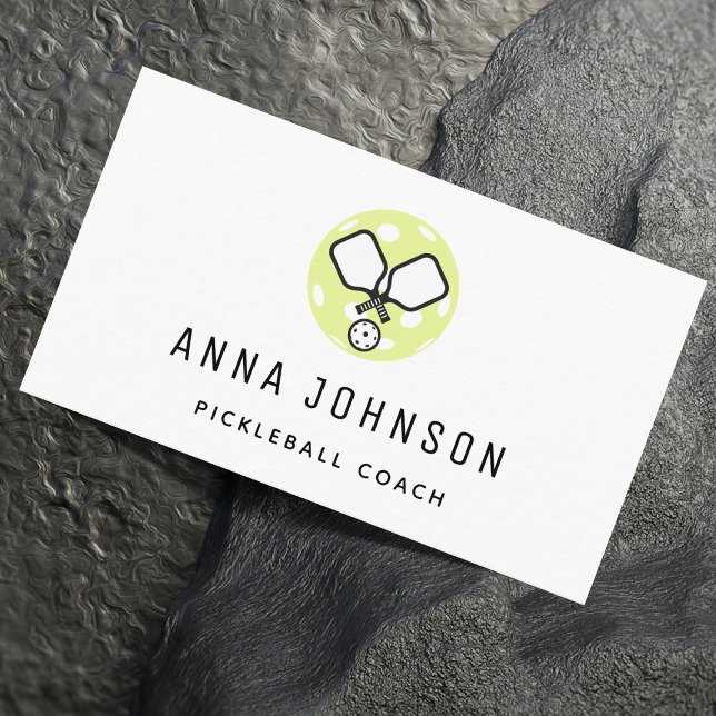 Pickleball Coach Instructor Sport Theme Minimalist Business Card (Creator Uploaded)