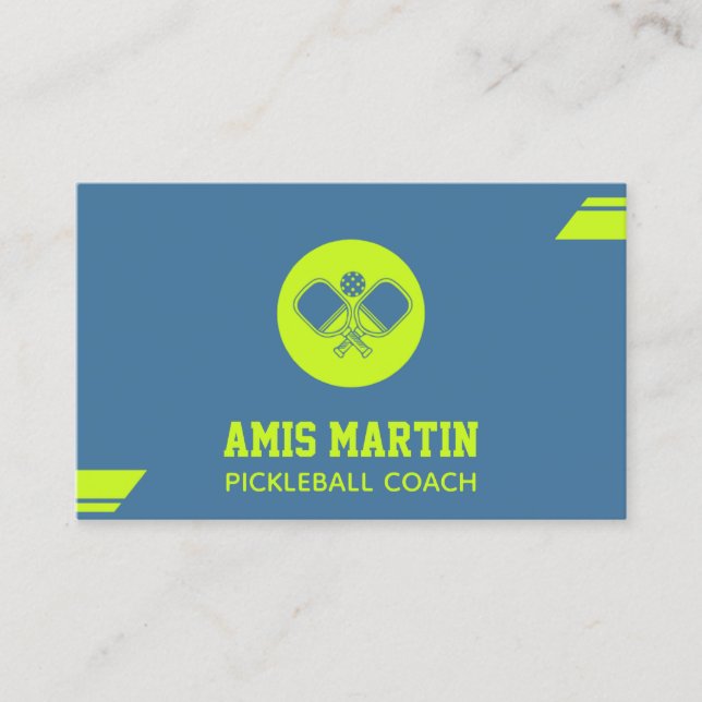 Pickleball Coach pickleball paddle  Business Card (Front)