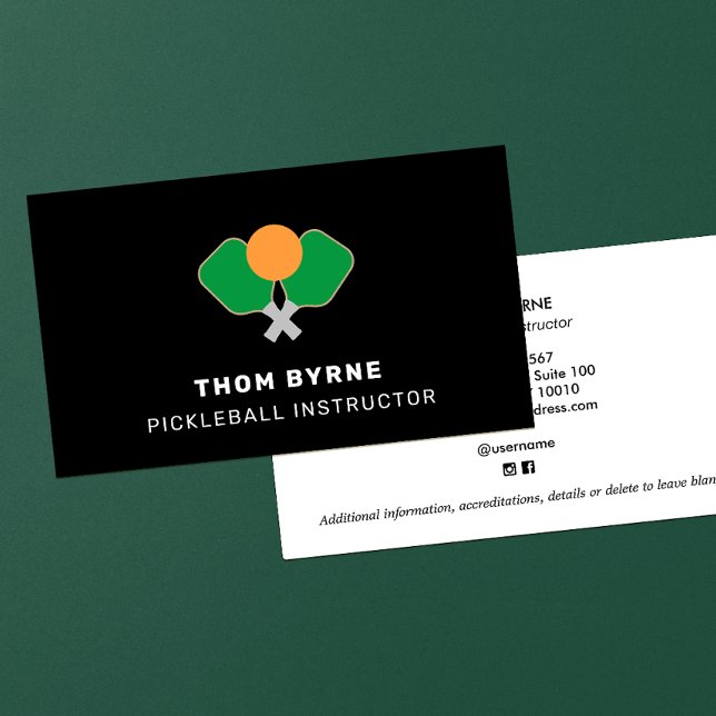 Pickleball Coach Square Business Card (Creator Uploaded)