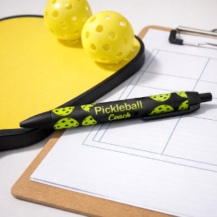Pickleball Coach Yellow   Black Ink Pen