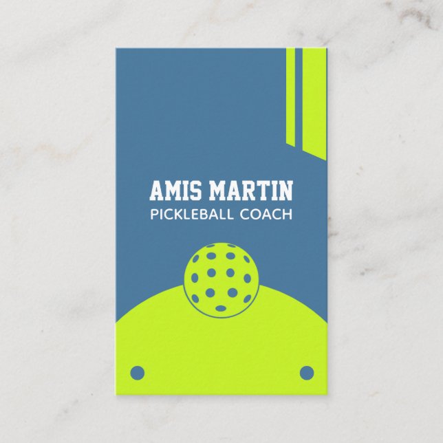Pickleball Coach Yellow Business Card (Front)