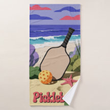 Pickleball Coastal Paddle Scene With Starfish