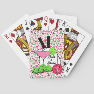 Pickleball Cocktails Dinks & Drinks Personalized Playing Cards