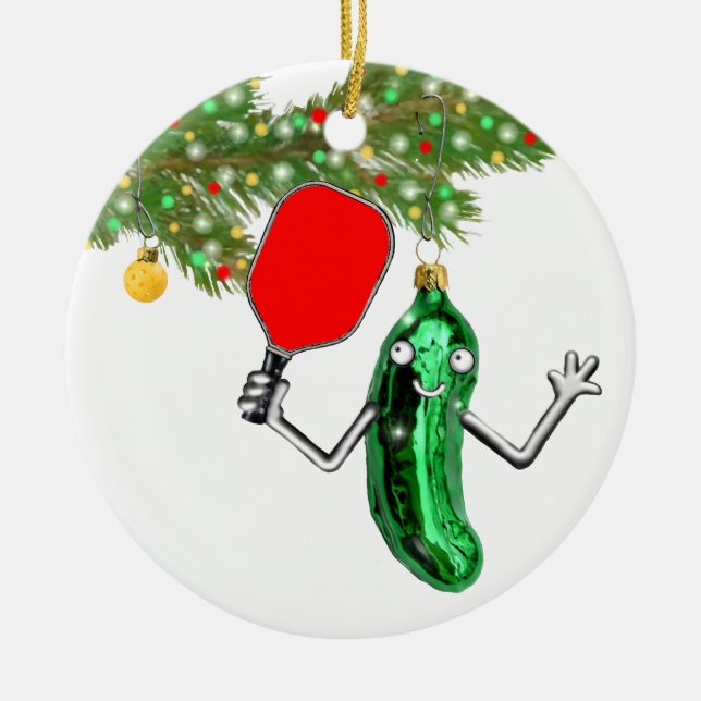Pickleball Collectable Ceramic Tree Decoration (Front)