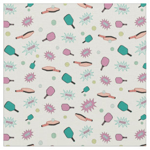 Pickleball! Colourful Pattern Fabric