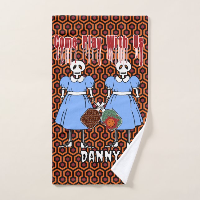 Pickleball Come Play with Us Horror Twins Personal Hand Towel (Hand Towel)