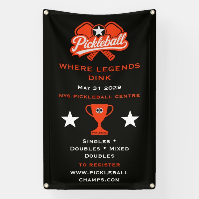 Pickleball Competition Tournement Banner (Vertical)
