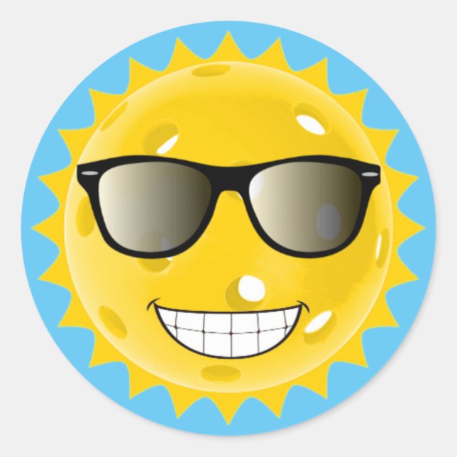 Pickleball Cool Classic Round Sticker (Front)