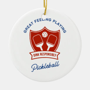 Pickleball cool design to wear ceramic tree decoration