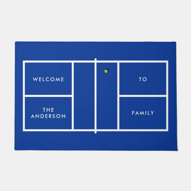 Pickleball Court Personalised Text Doormat (Front)