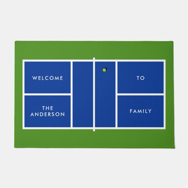 Pickleball Court Personalised Text Doormat (Front)