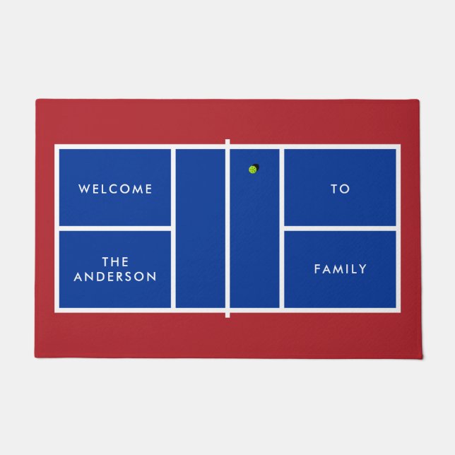 Pickleball Court Personalised Text Doormat (Front)