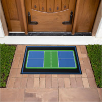Pickleball Court Welcome Mat - Blue and Green