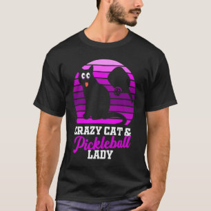 Pickleball crazy cat lady  women paddle sports pla T-Shirt