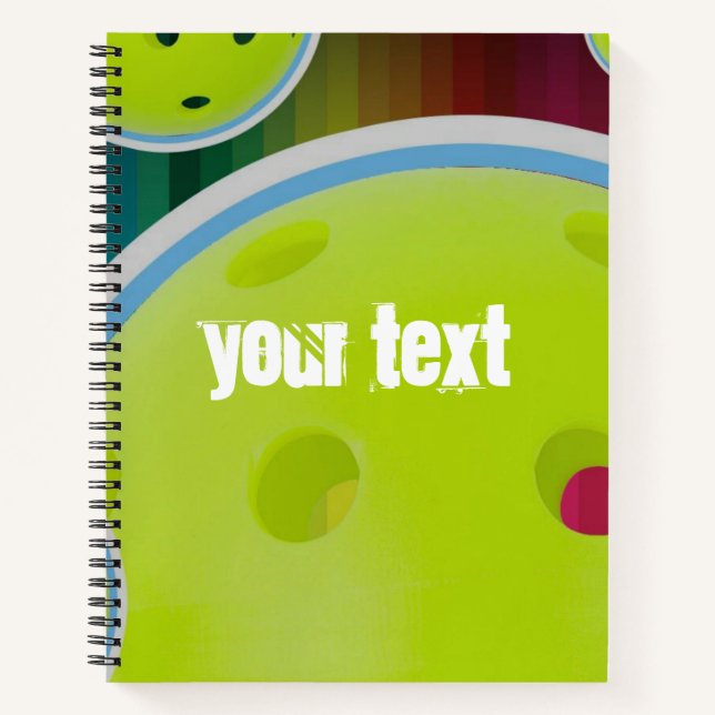 Pickleball Customise Personalise Pickle Ball Fun Notebook (Front)