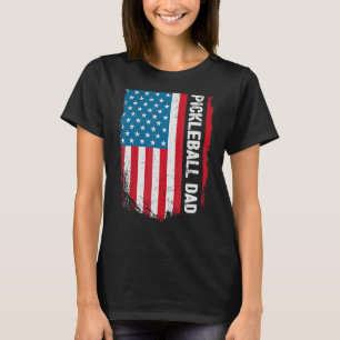 Pickleball Dad America Us Flag Patriot Vintage T-Shirt