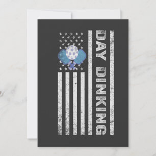Pickleball Day Dinking American Patriotic Flag Thank You Card