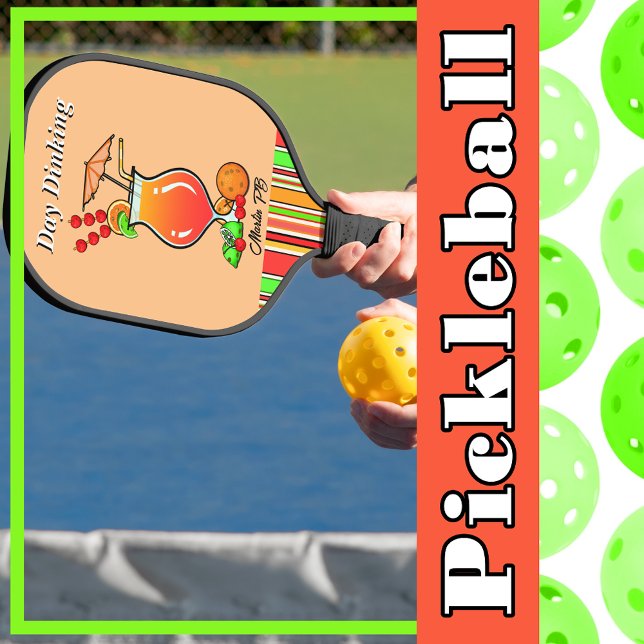 Pickleball Day Dinking Tropical Hurricane Cocktail Paddle (Creator Uploaded)