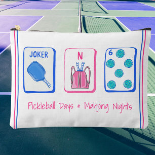 Pickleball Days & Mahjong Nights Personalised Tile Accessory Pouch