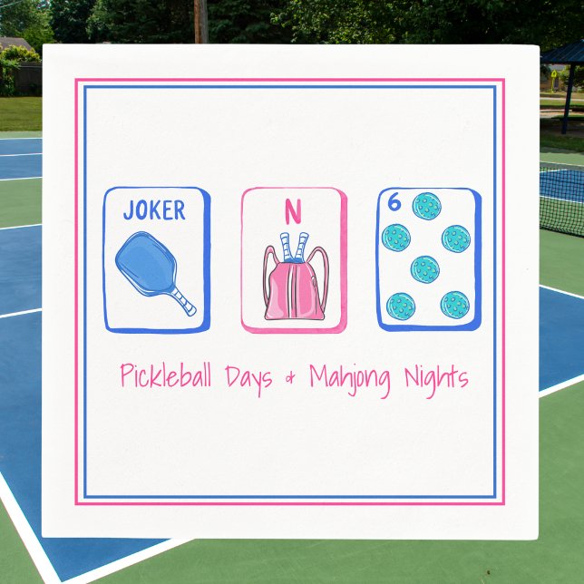 Pickleball Days & Mahjong Nights Tile Party Napkin (Creator Uploaded)