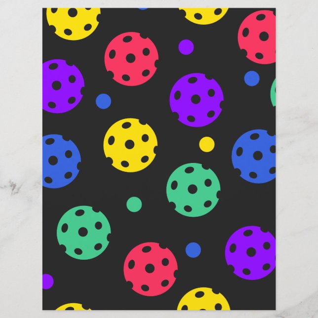 Pickleball Design Flat Paper Sheet (Front)