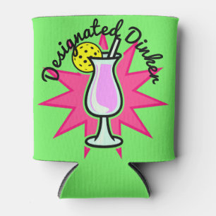 Pickleball Designated Dinker - Pink Cocktail Can Cooler